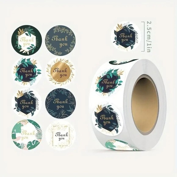 POSHMARK RESELLER SUPPLIES Office 50 Thank You Green Geometric Boho